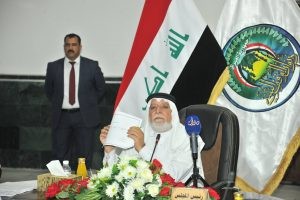 The president of the Iraqi Sunni Endowment Dr.Abdul latif Al Hemyem heads a meeting of Al Awqaf Al A'ala council