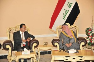 The President of the Iraqi Sunni Endowment  Dr.Abdul  latif
 Al Heymem receives the first vice-President of the bahraini
