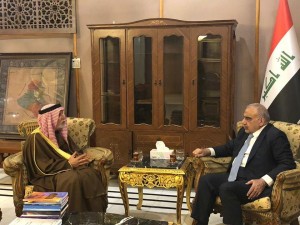 The Prime Minister of Iraq Adil  Abd Al Mahdi receives the president of the Iraqi Sunni Endowment Dr.Abdul latif Al Heymem